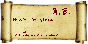 Mikó Brigitta névjegykártya